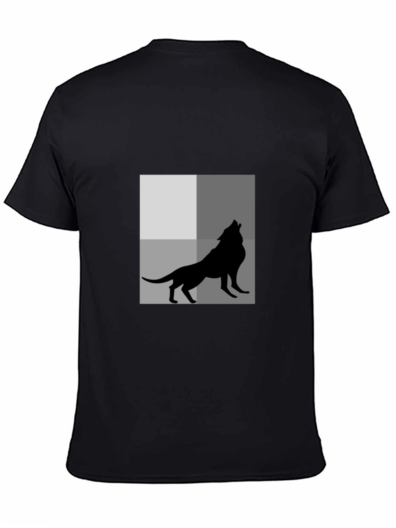 Wolf Silhouette Graphic Tee - Black Cotton T-Shirt