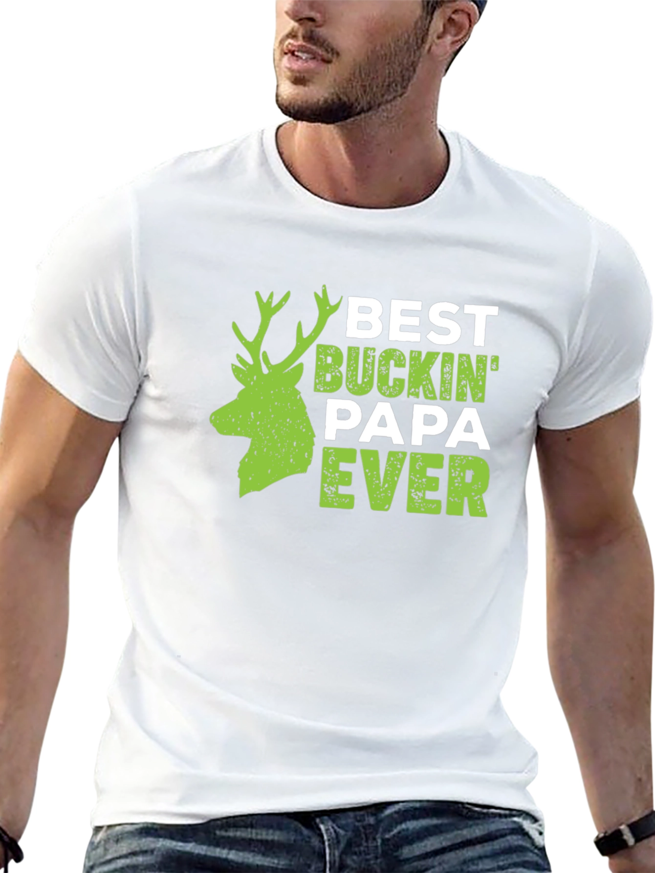 Best Buckin Papa Ever Mens Graphic T-Shirt