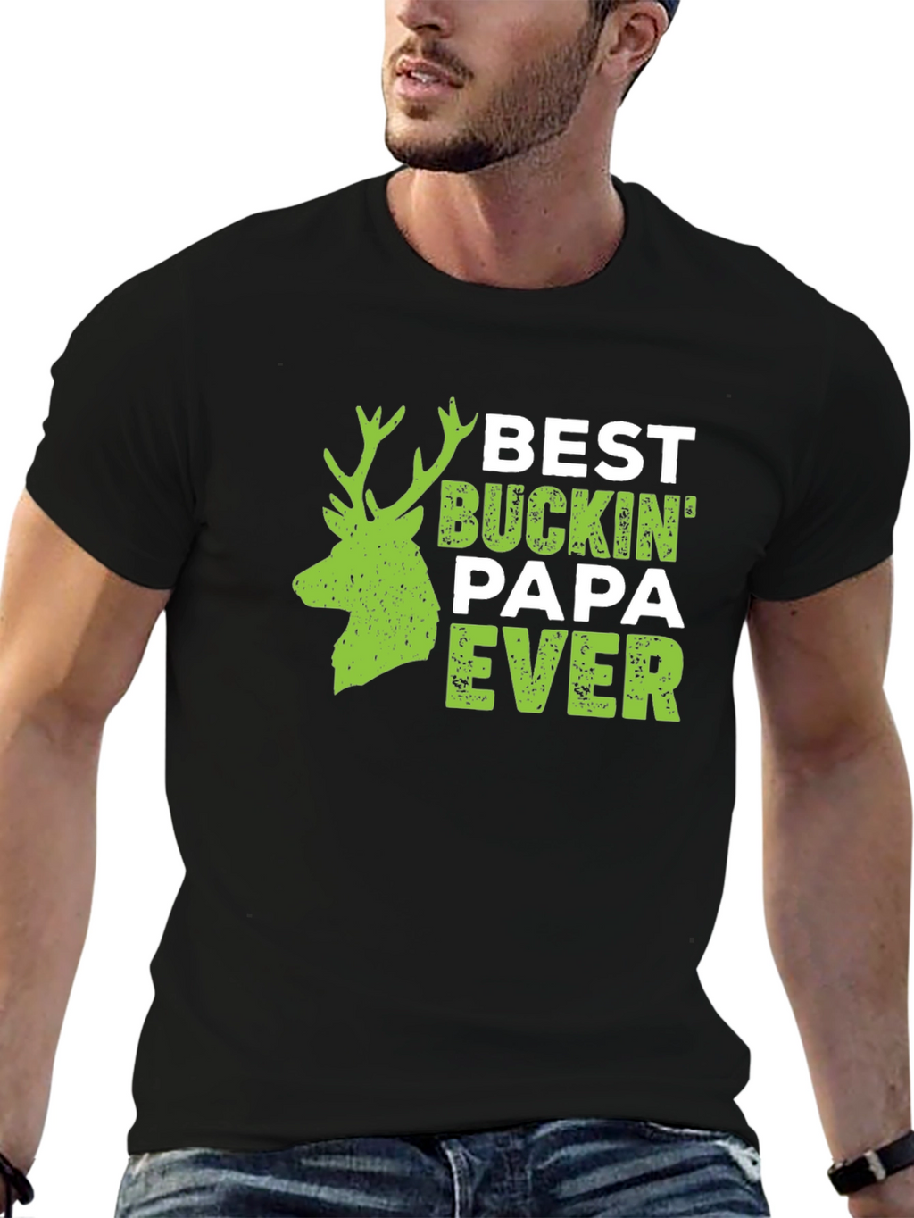 Best Buckin Papa Ever Mens Graphic T-Shirt