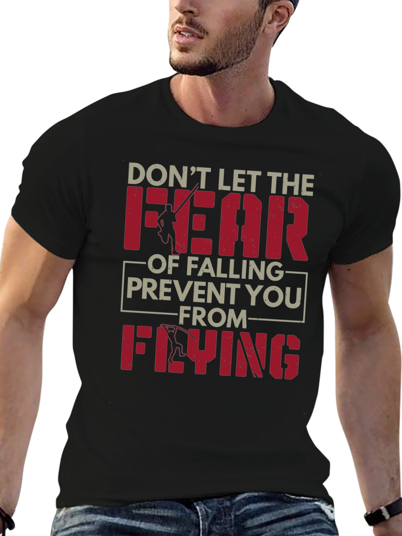 Fear of Falling Flying Black Graphic Tee