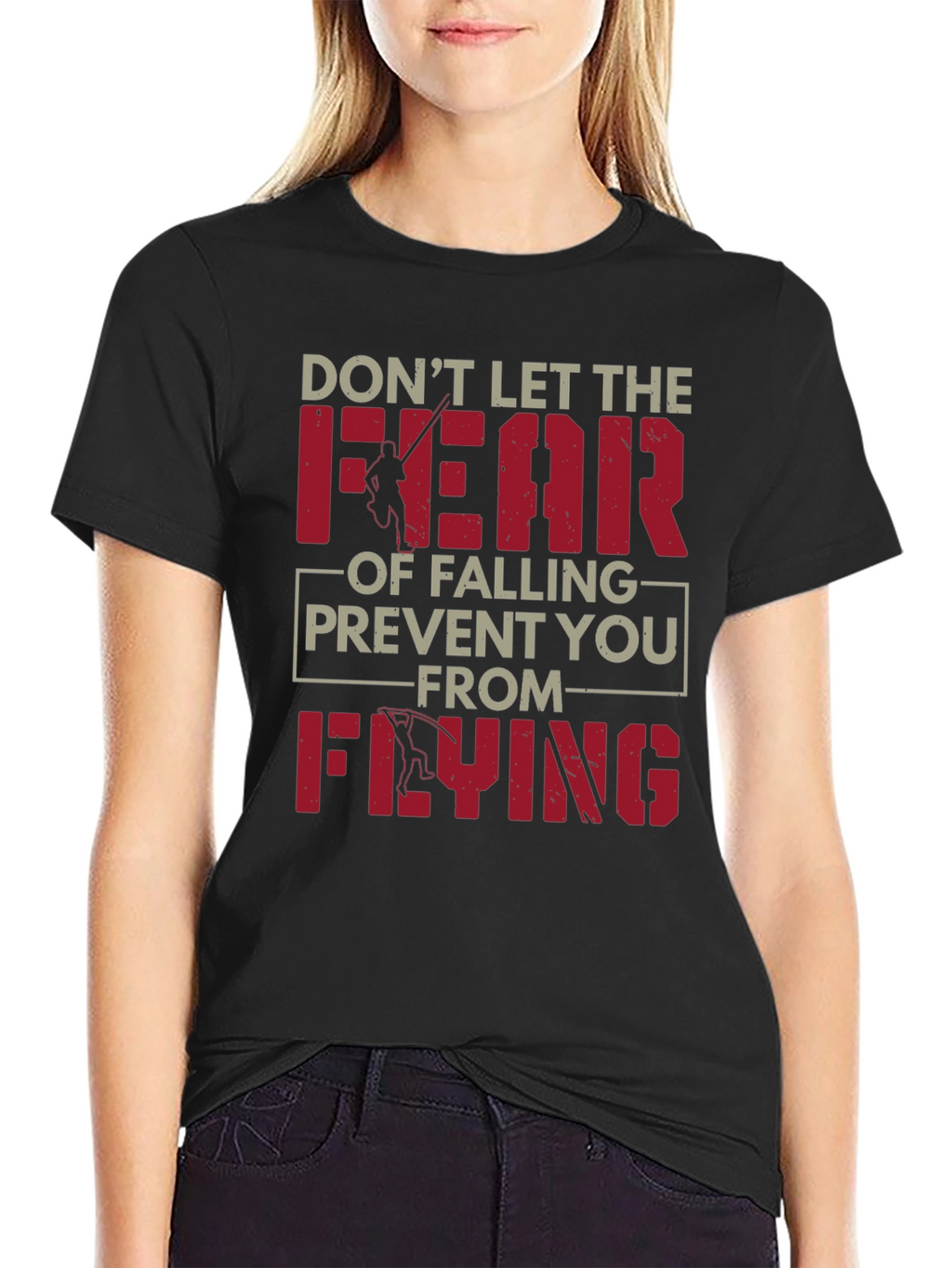 Fear of Falling Flying Black Graphic Tee