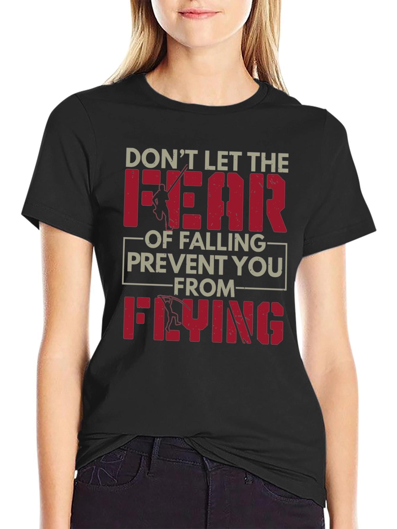Fear of Falling Flying Black Graphic Tee