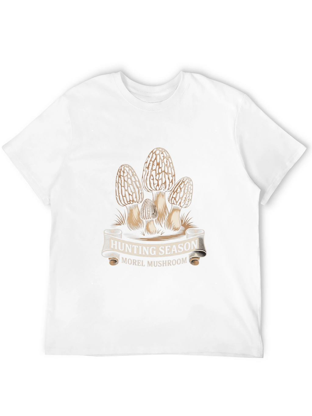 Hunting Season Morel Mushroom Black T-Shirt