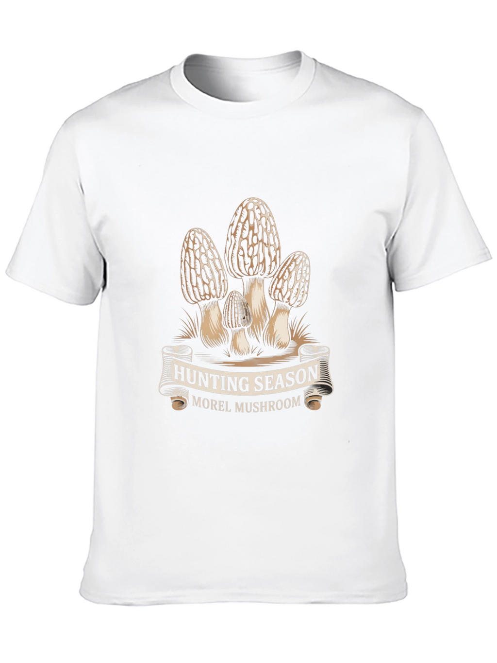 Hunting Season Morel Mushroom Black T-Shirt