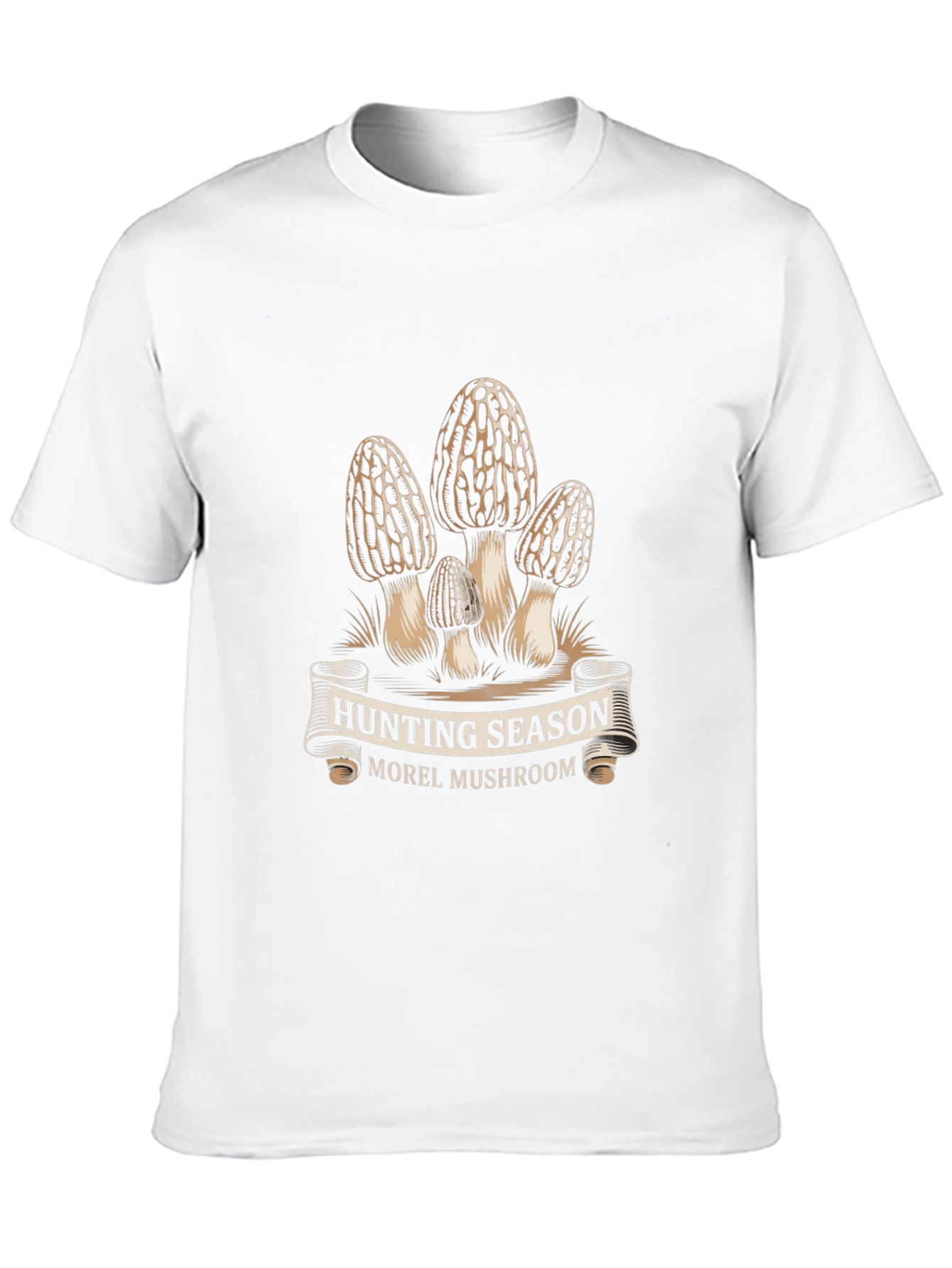 Hunting Season Morel Mushroom Black T-Shirt