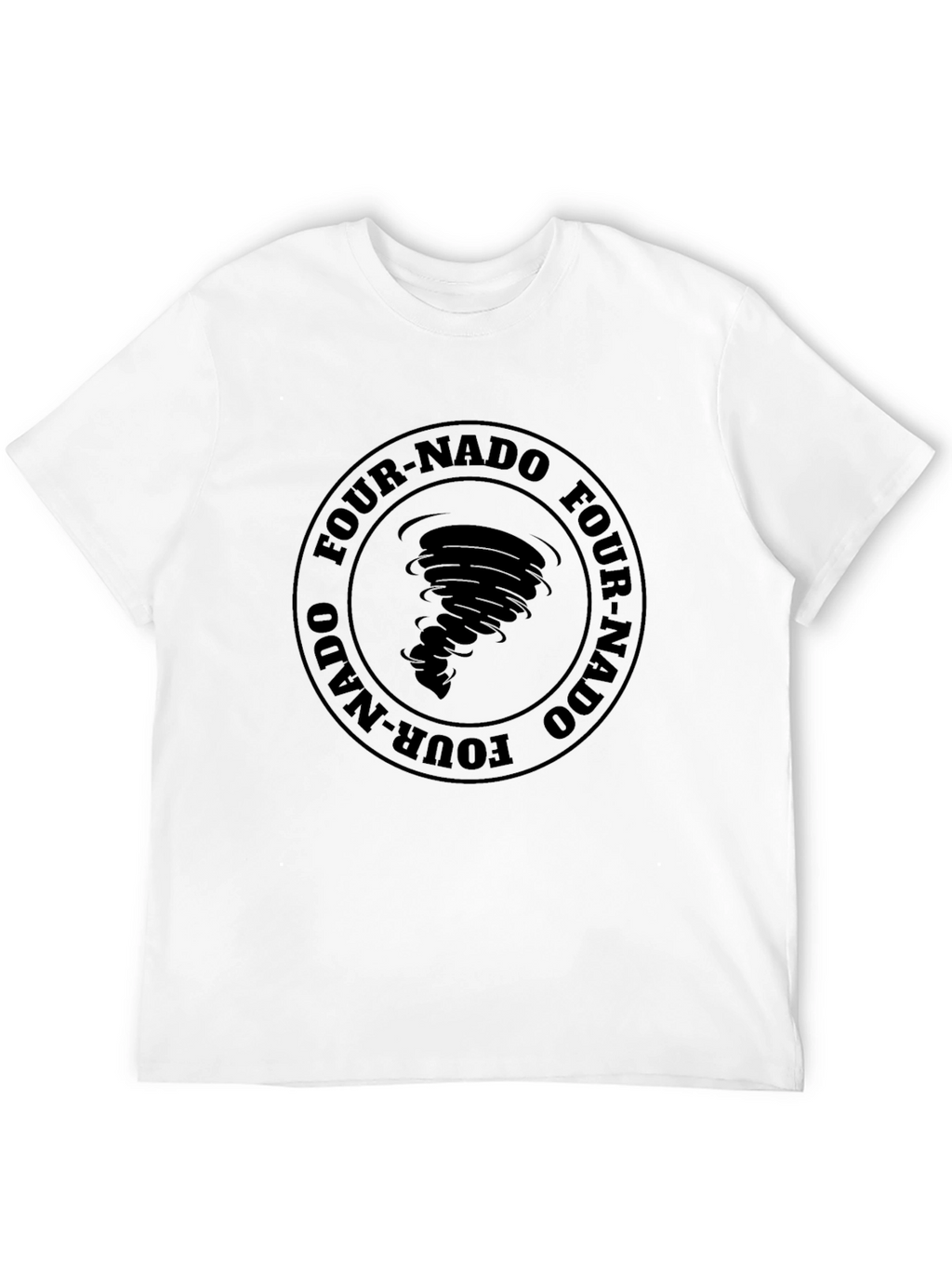 Four-Nado Black T-Shirt Tornado Graphic Novelty Tee