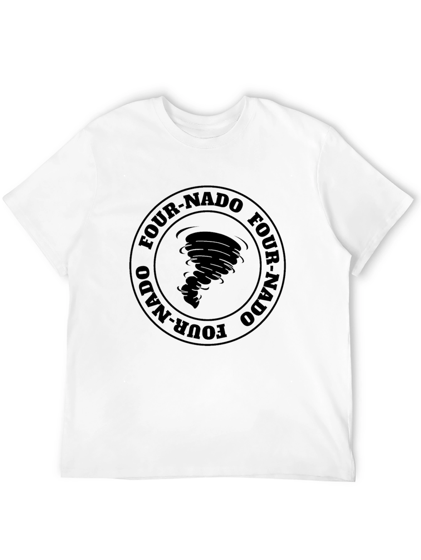 Four-Nado Black T-Shirt Tornado Graphic Novelty Tee