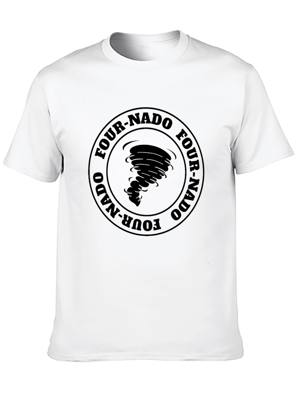 Four-Nado Black T-Shirt Tornado Graphic Novelty Tee