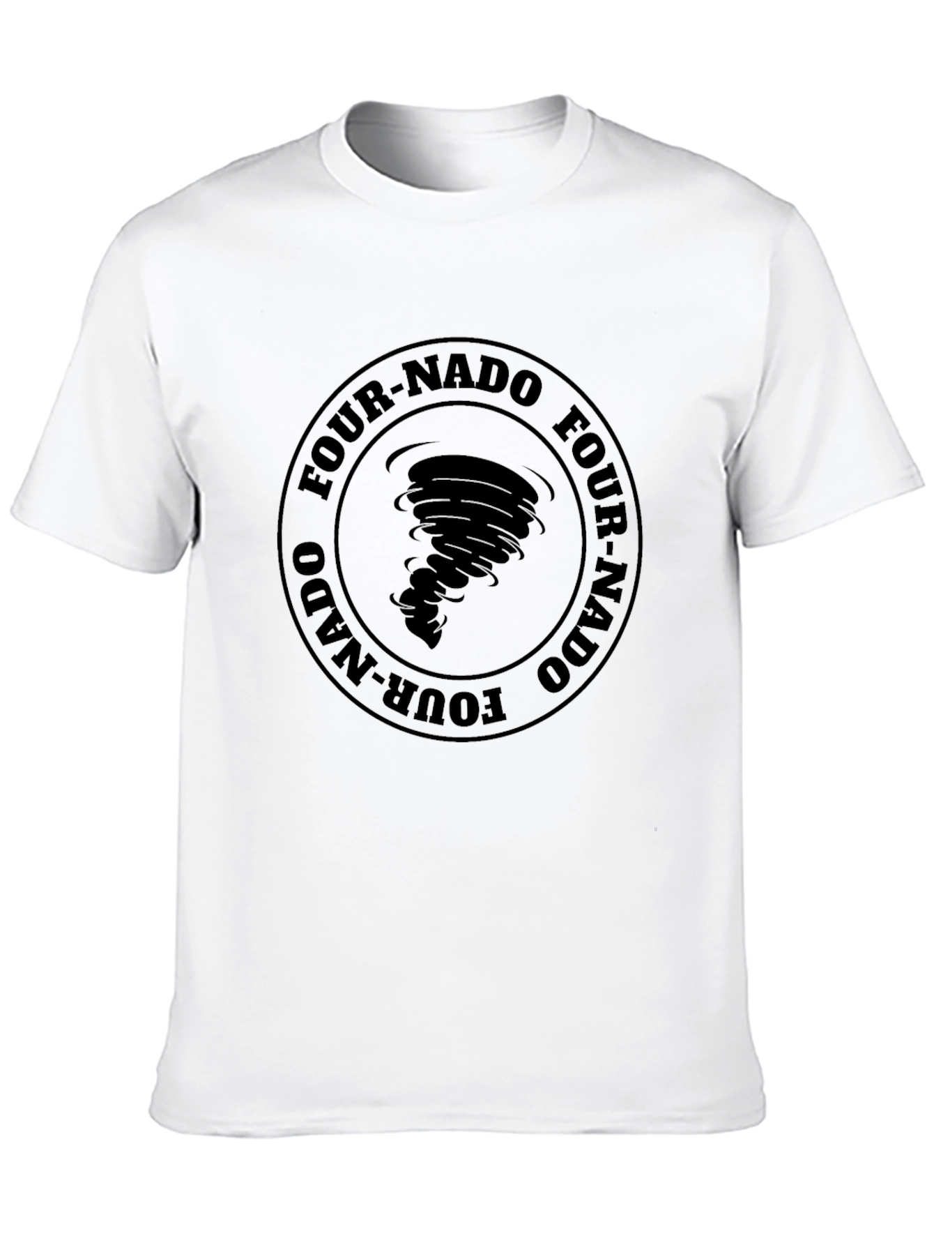 Four-Nado Black T-Shirt Tornado Graphic Novelty Tee