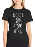 Horse Girl Graphic Tee - Black Cotton T-Shirt