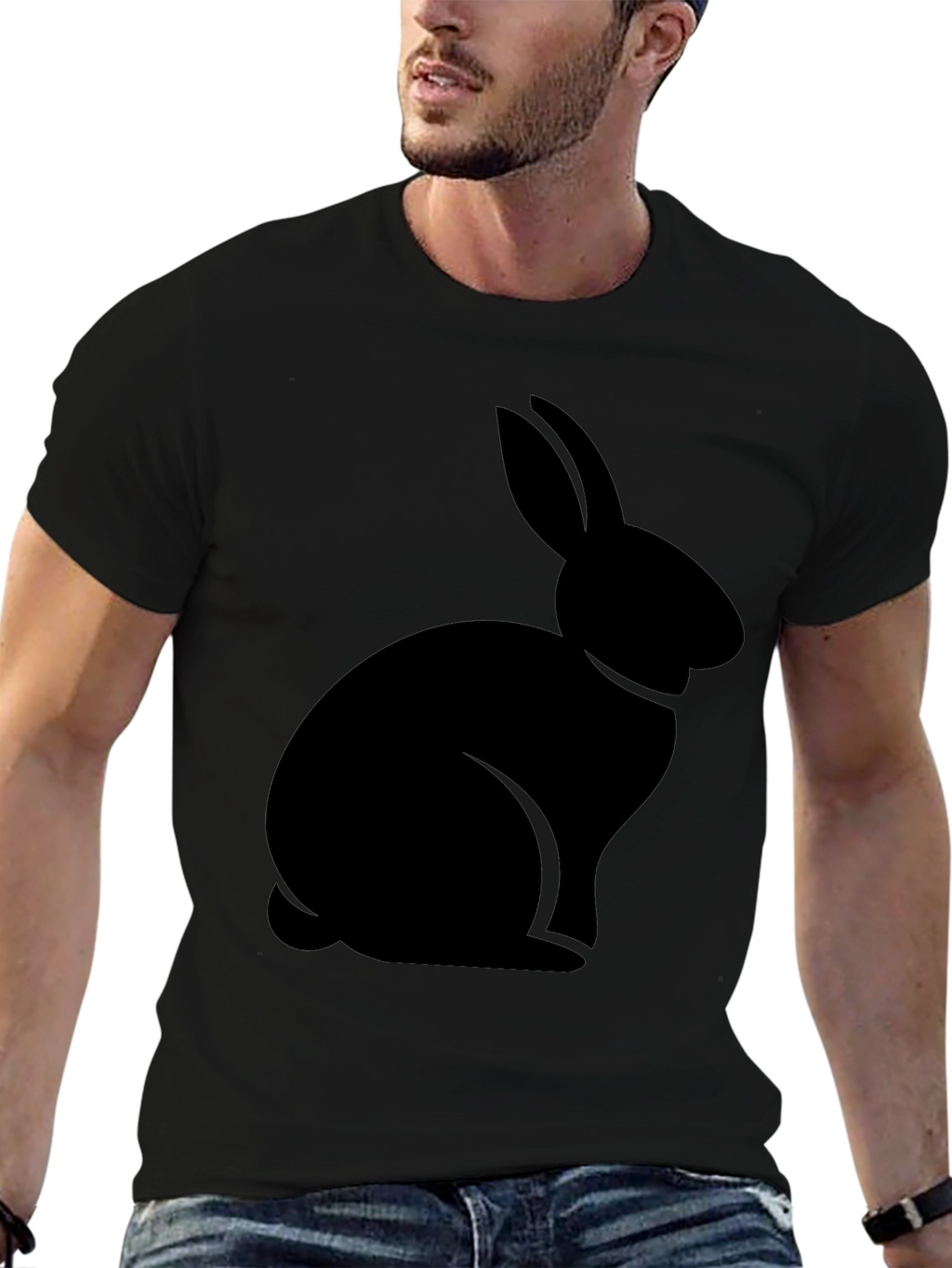 Black Rabbit Graphic Tee - Casual Comfort
