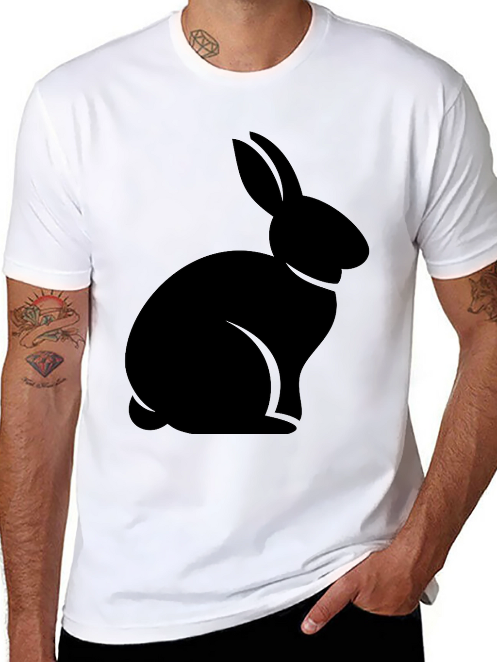 Black Rabbit Graphic Tee - Casual Comfort