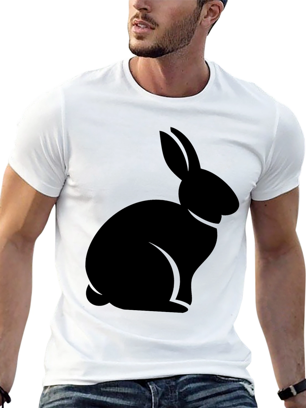 Black Rabbit Graphic Tee - Casual Comfort