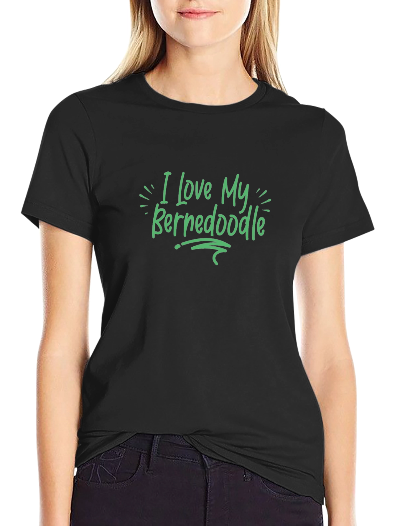 I Love My Bernedoodle Graphic Tee - Black
