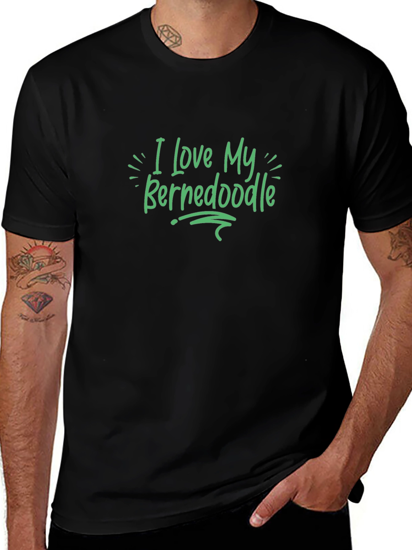 I Love My Bernedoodle Graphic Tee - Black