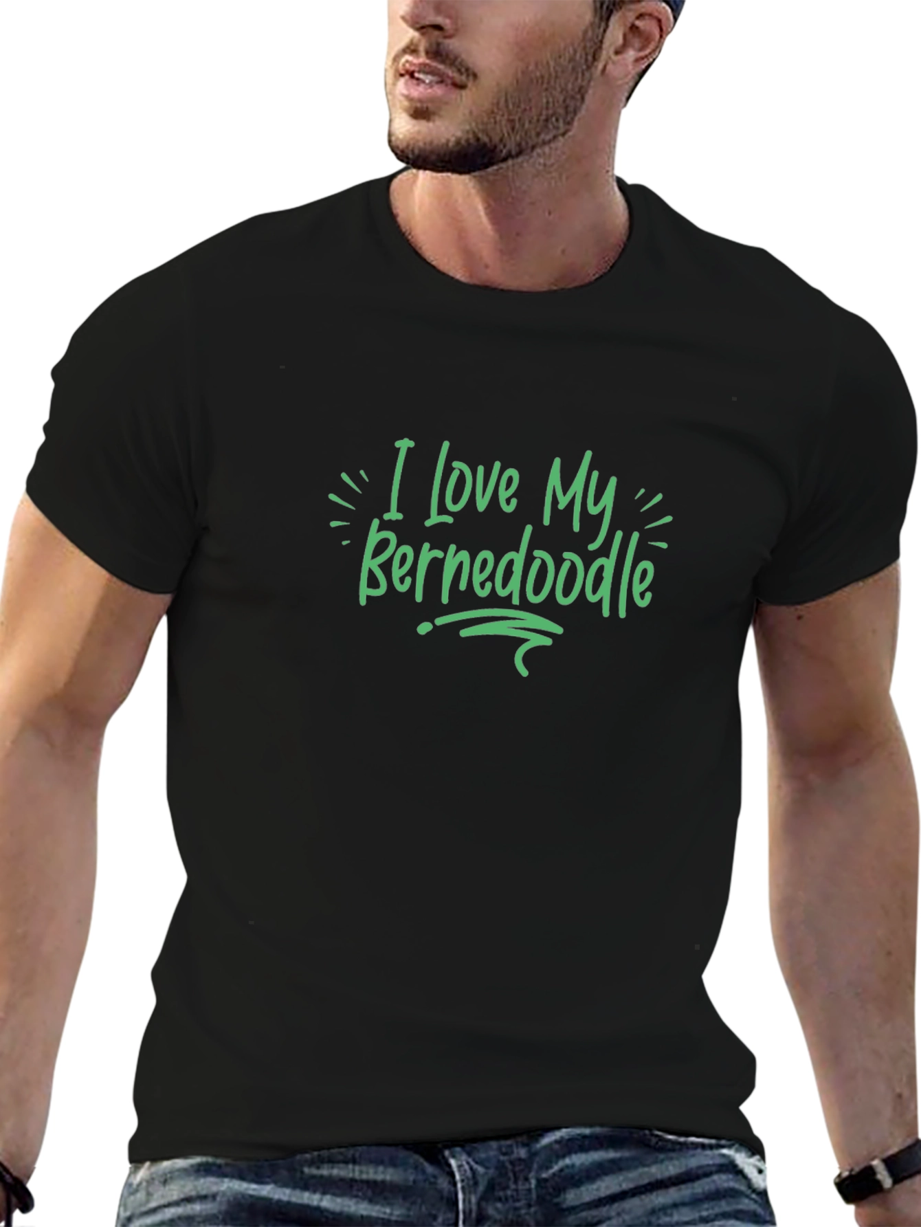 I Love My Bernedoodle Graphic Tee - Black