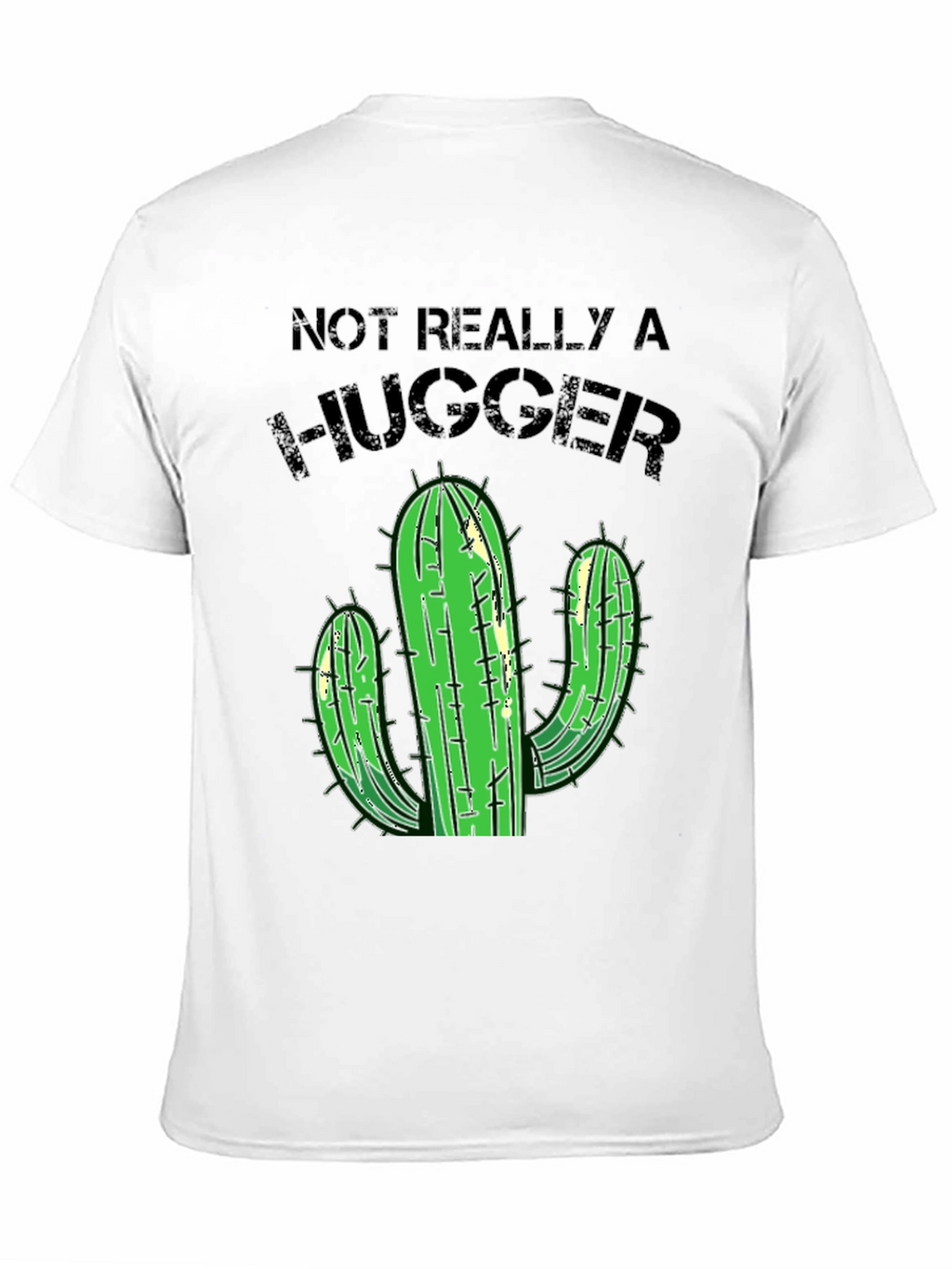 Not Really A Hugger Cactus T-Shirt - Black