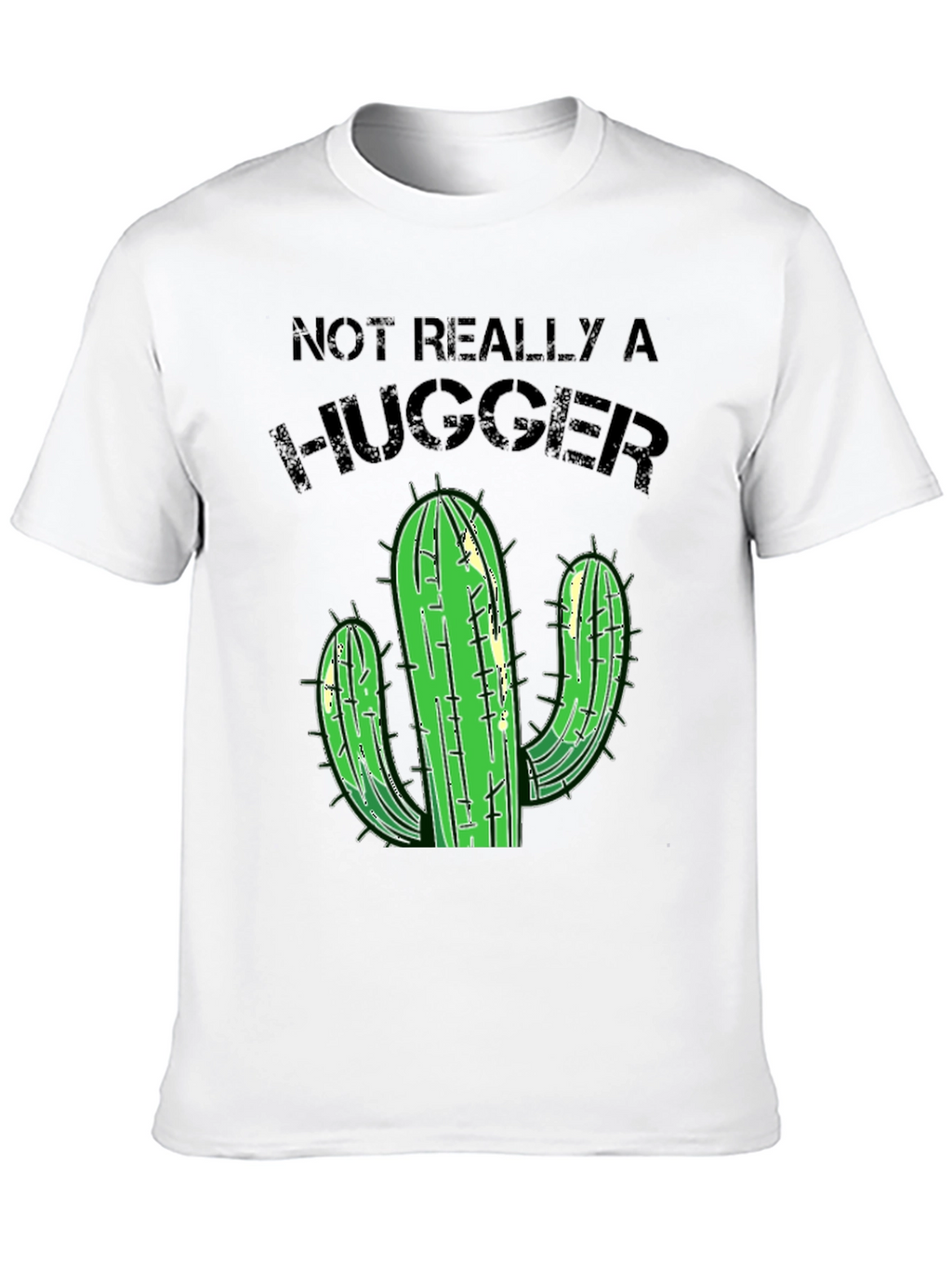 Not Really A Hugger Cactus T-Shirt - Black