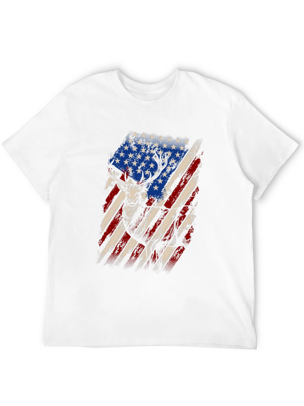 American Flag Deer Graphic Tee - Patriotic Hunting Shirt