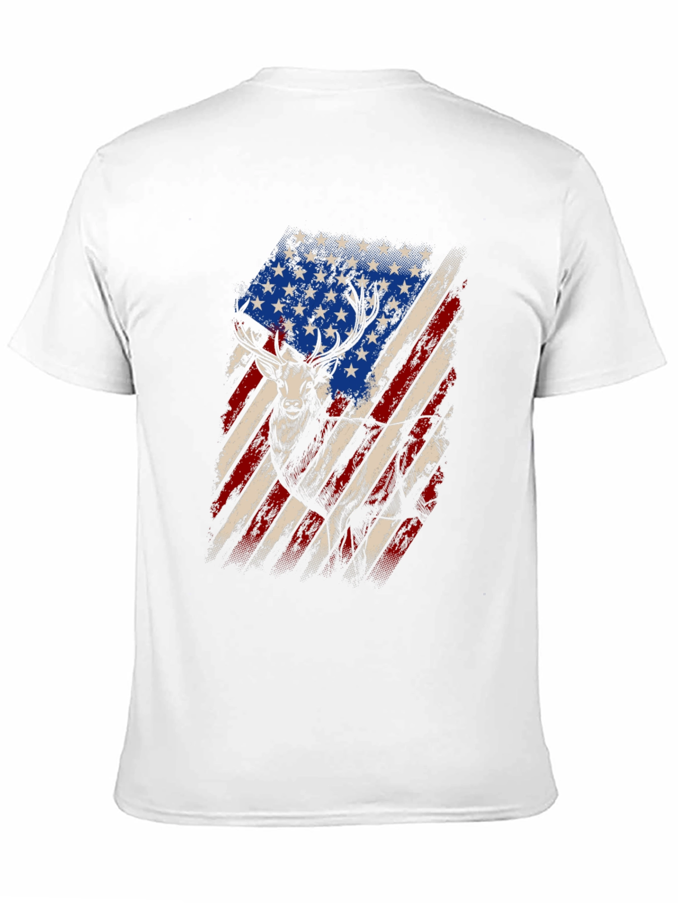 American Flag Deer Graphic Tee - Patriotic Hunting Shirt