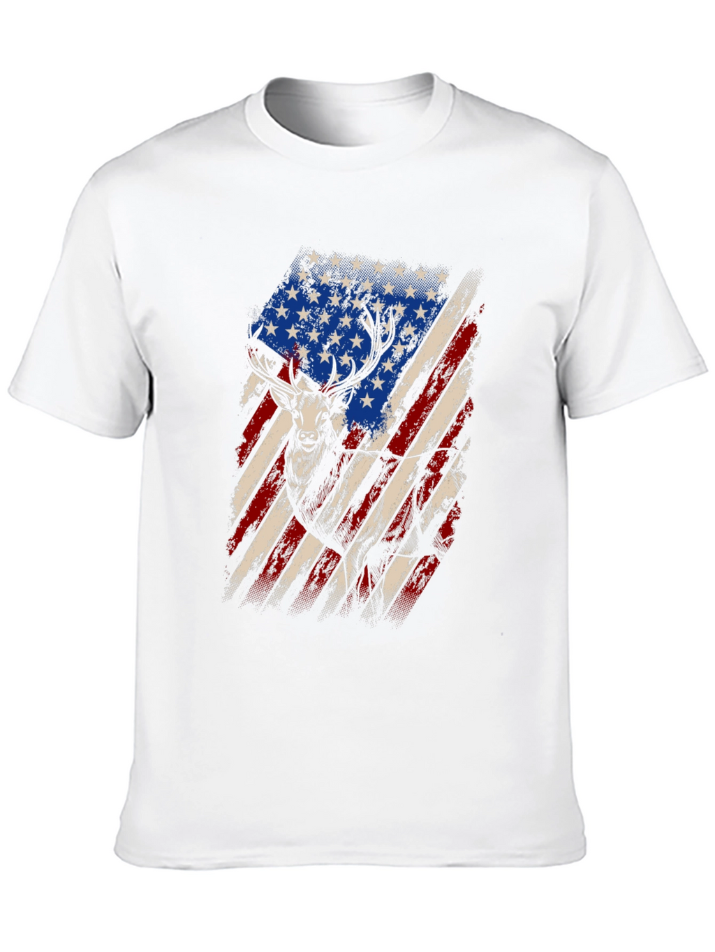 American Flag Deer Graphic Tee - Patriotic Hunting Shirt