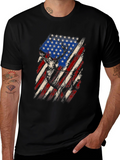 American Flag Deer Graphic Tee - Patriotic Hunting Shirt