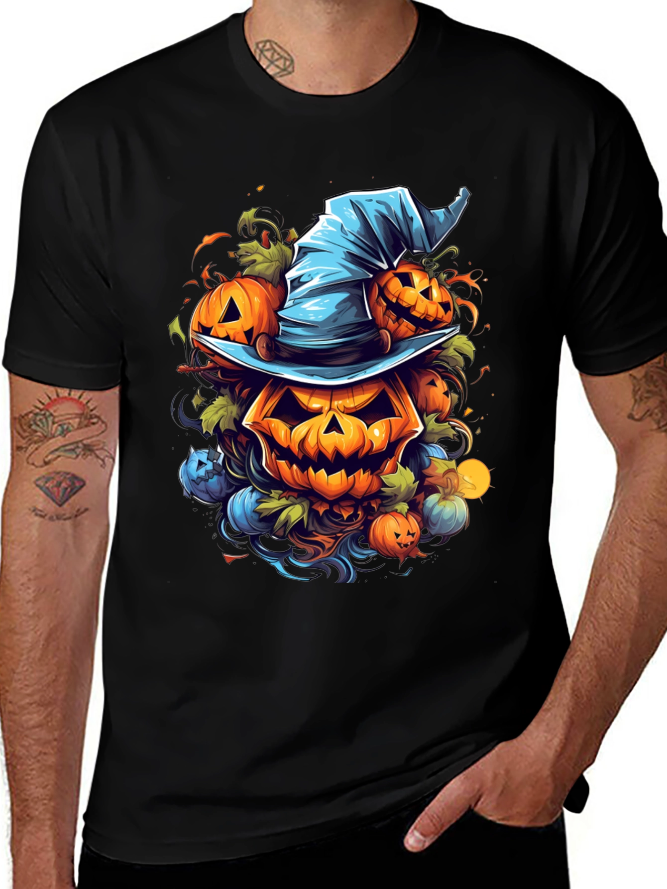 Halloween Pumpkin Witch Hat T-Shirt