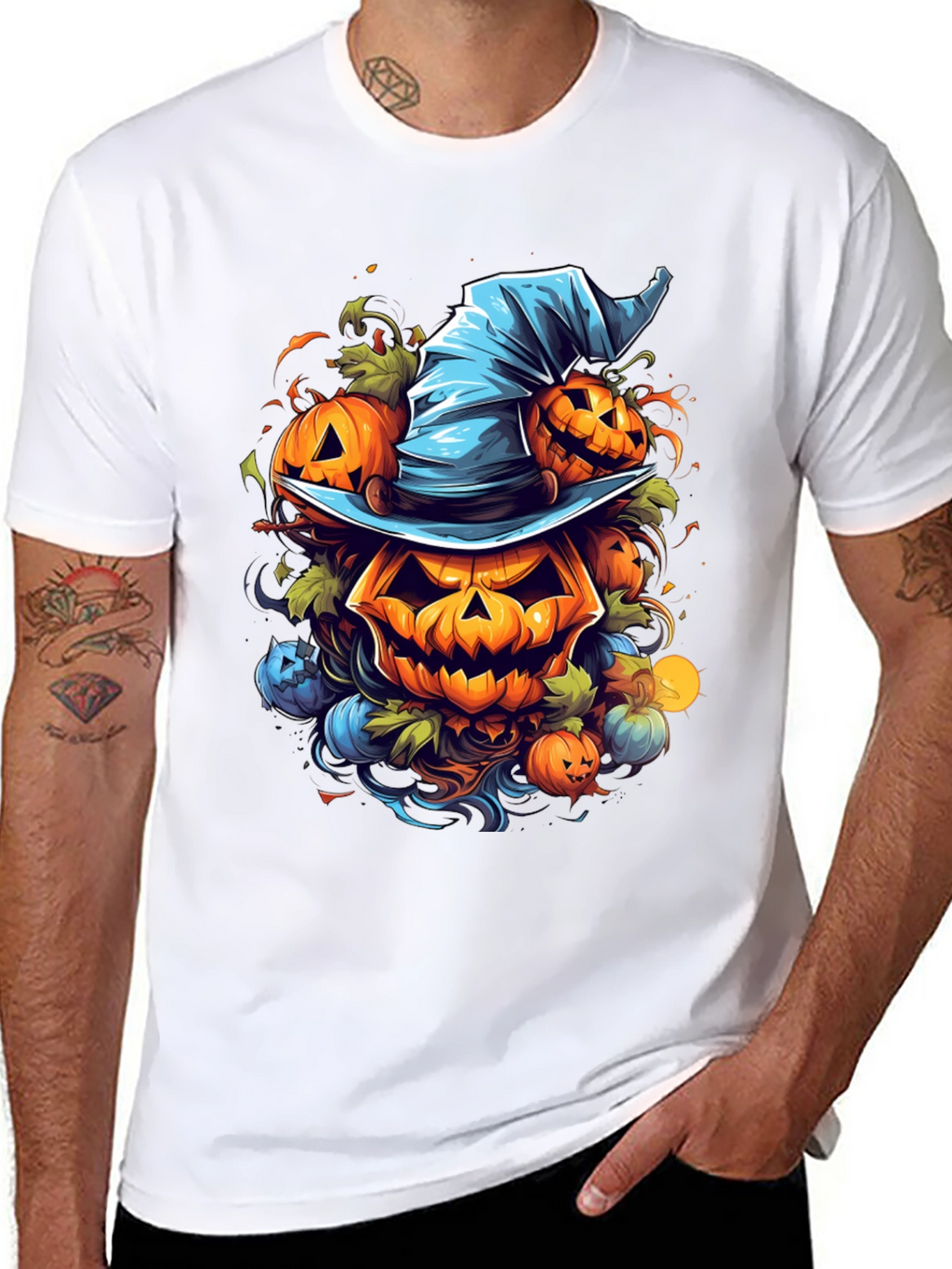 Halloween Pumpkin Witch Hat T-Shirt