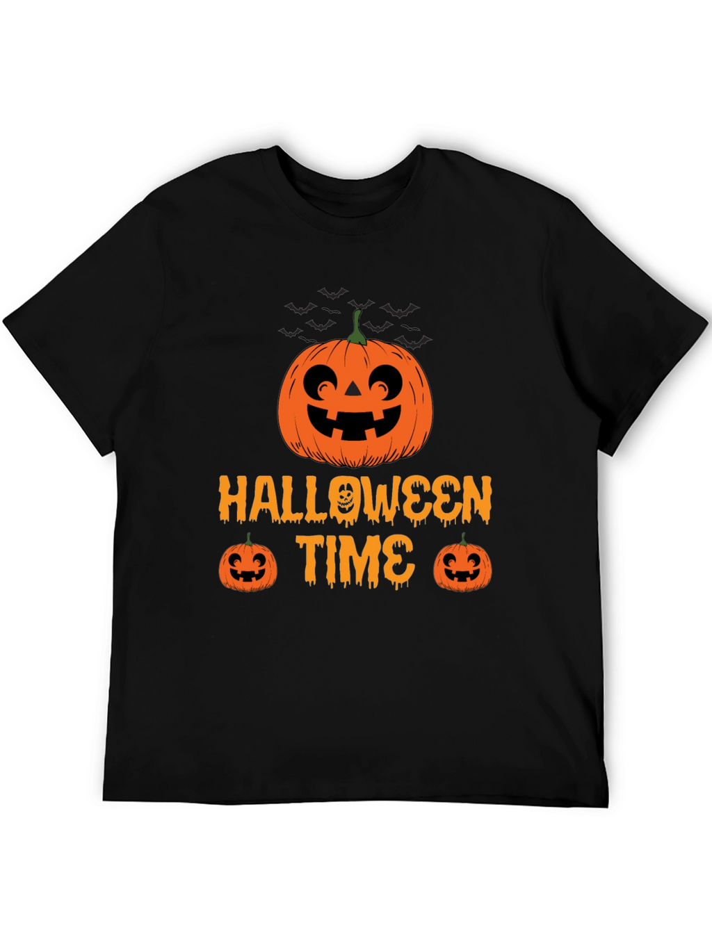 Halloween Time Black T-Shirt Pumpkin Graphic Tee