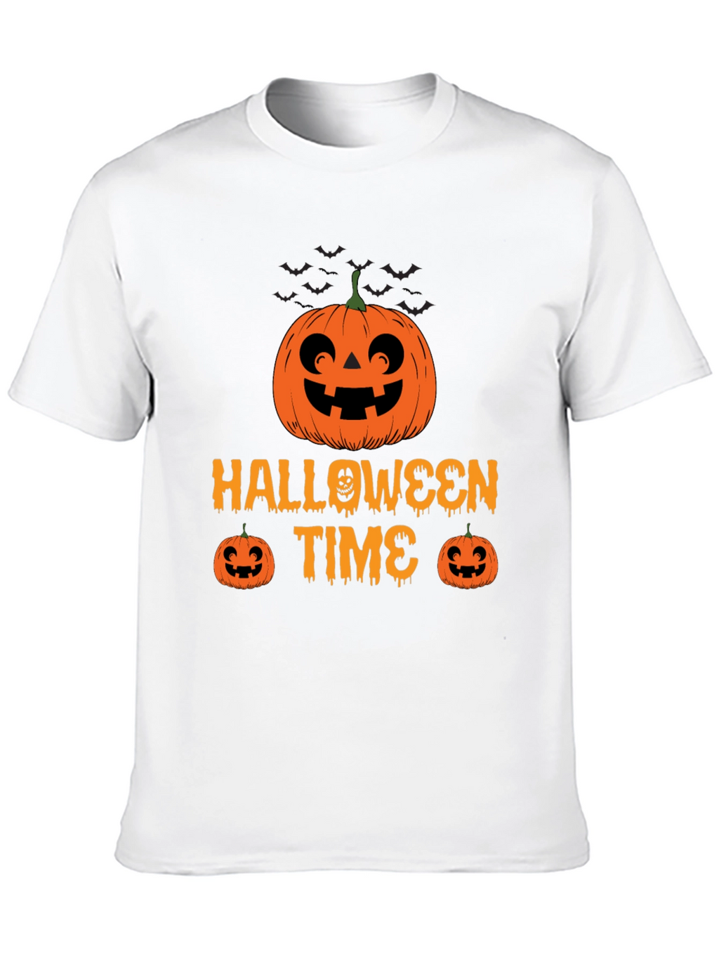 Halloween Time Black T-Shirt Pumpkin Graphic Tee