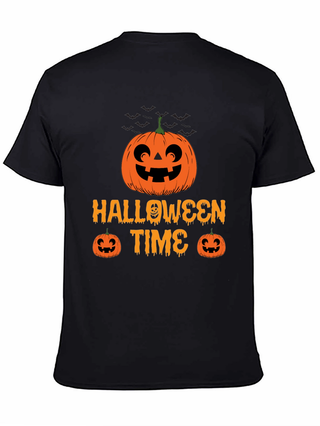 Halloween Time Black T-Shirt Pumpkin Graphic Tee