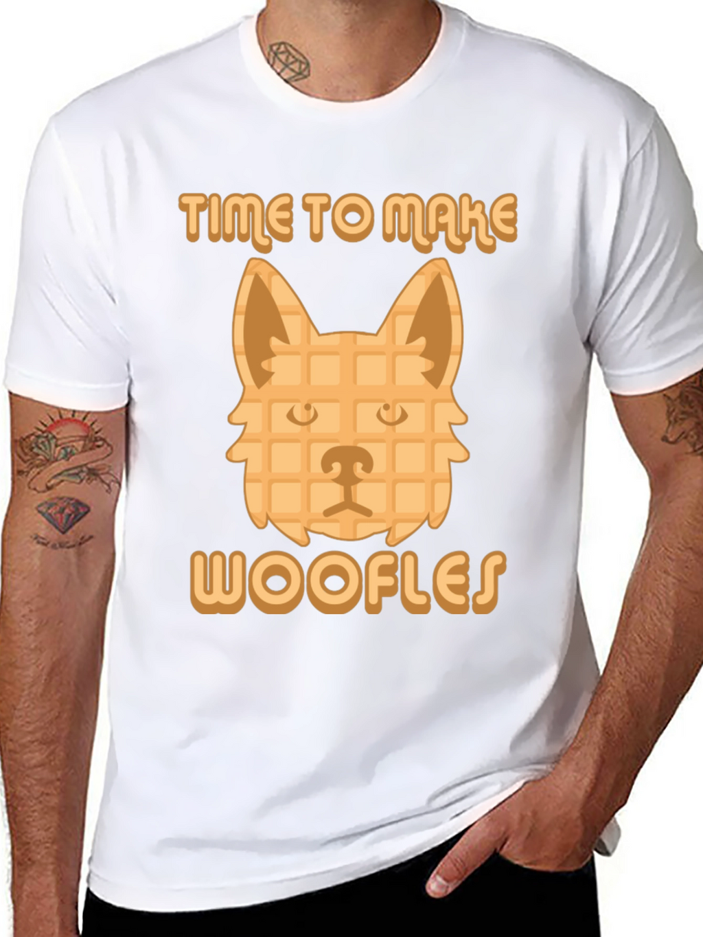 Time to Make Woofles Funny Dog Waffle T-Shirt