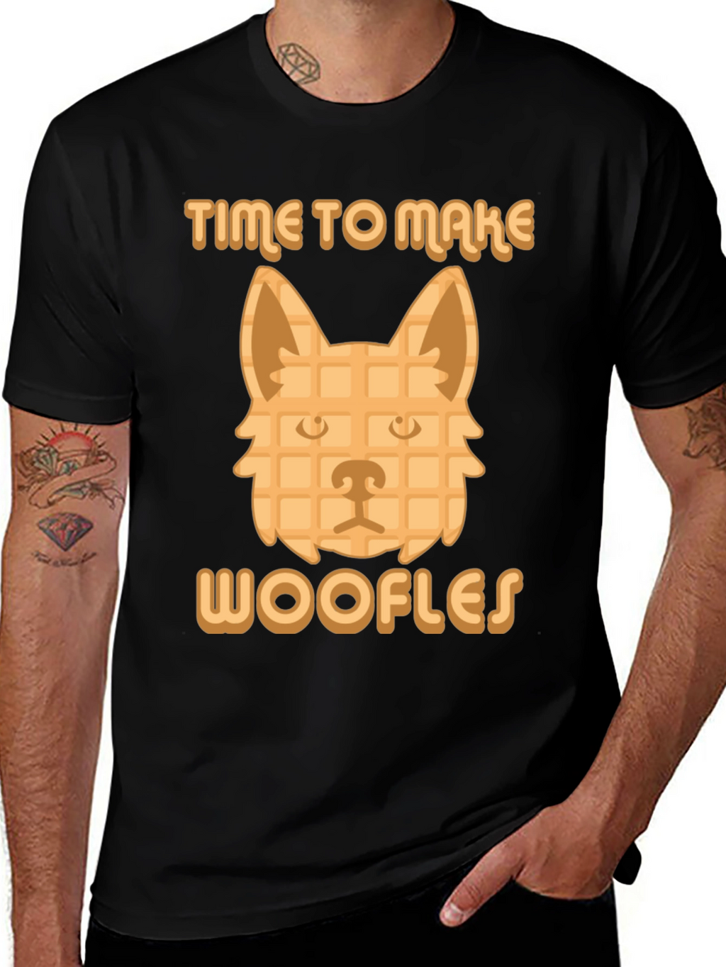 Time to Make Woofles Funny Dog Waffle T-Shirt