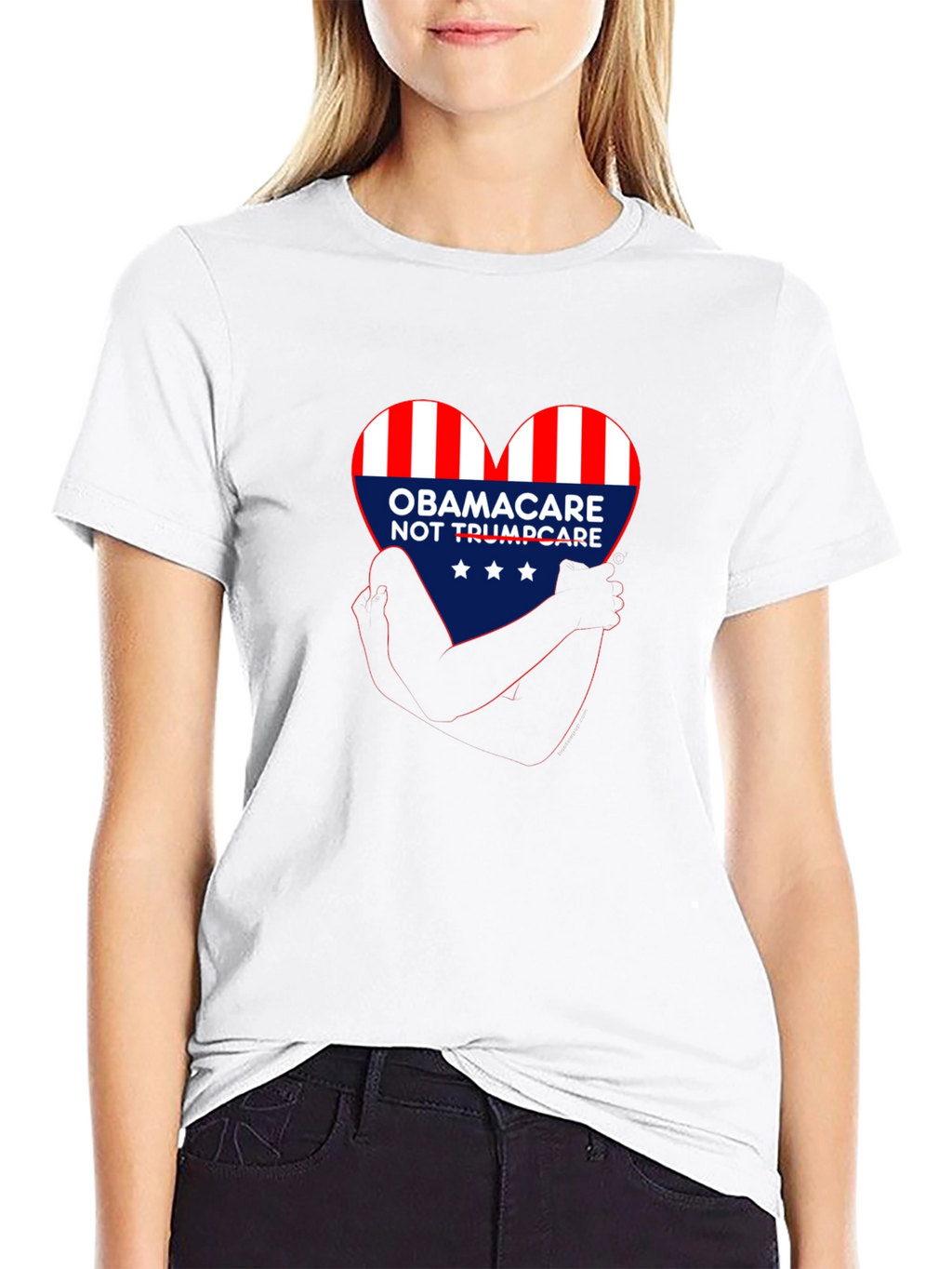 Obamacare NOT Trumpcare Heart Graphic T-Shirt
