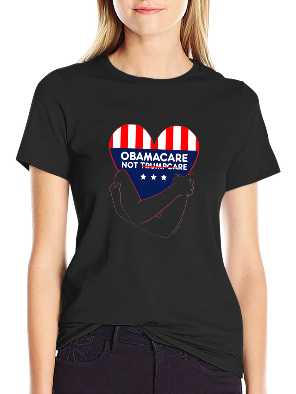 Obamacare NOT Trumpcare Heart Graphic T-Shirt