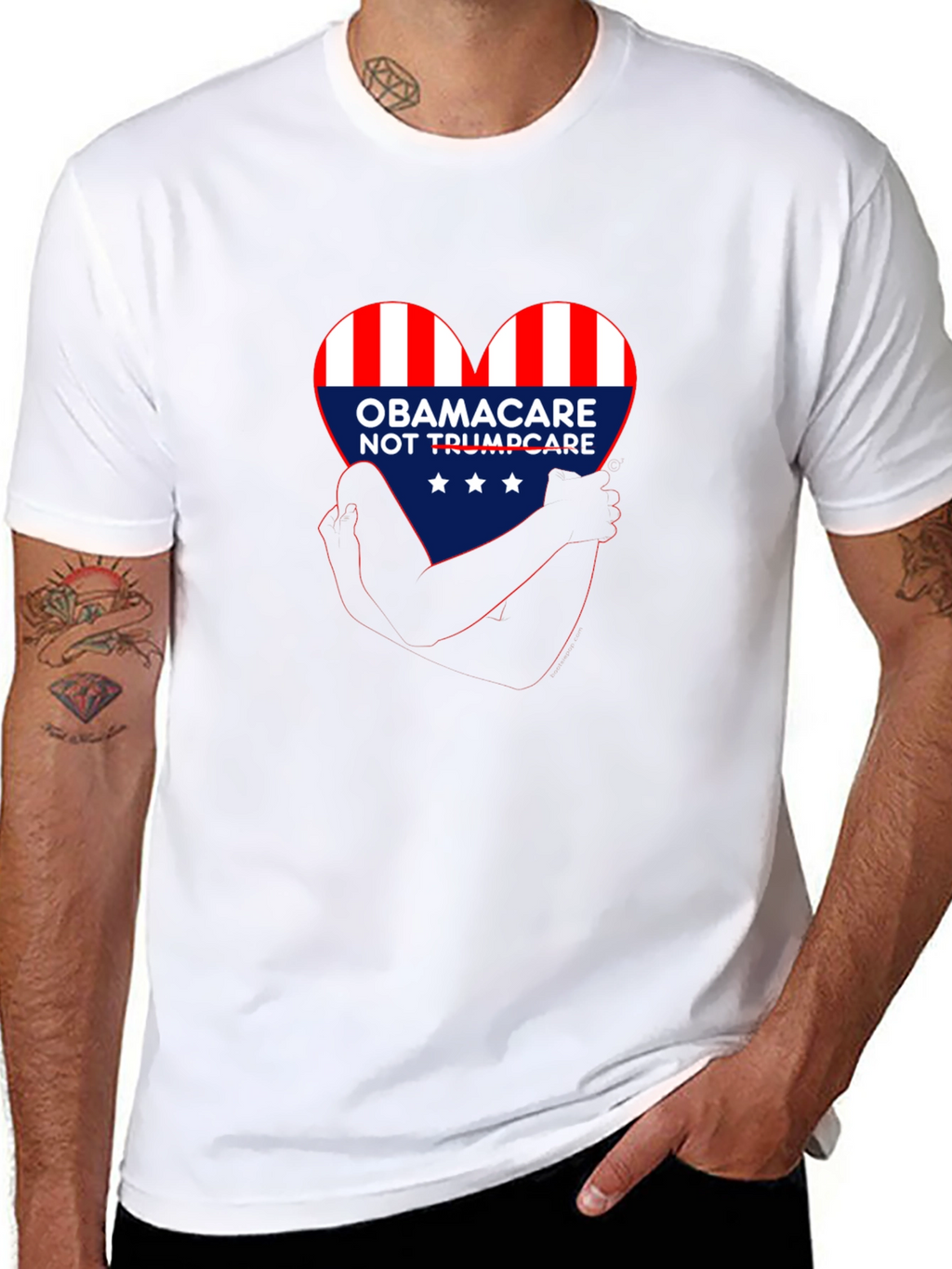 Obamacare NOT Trumpcare Heart Graphic T-Shirt