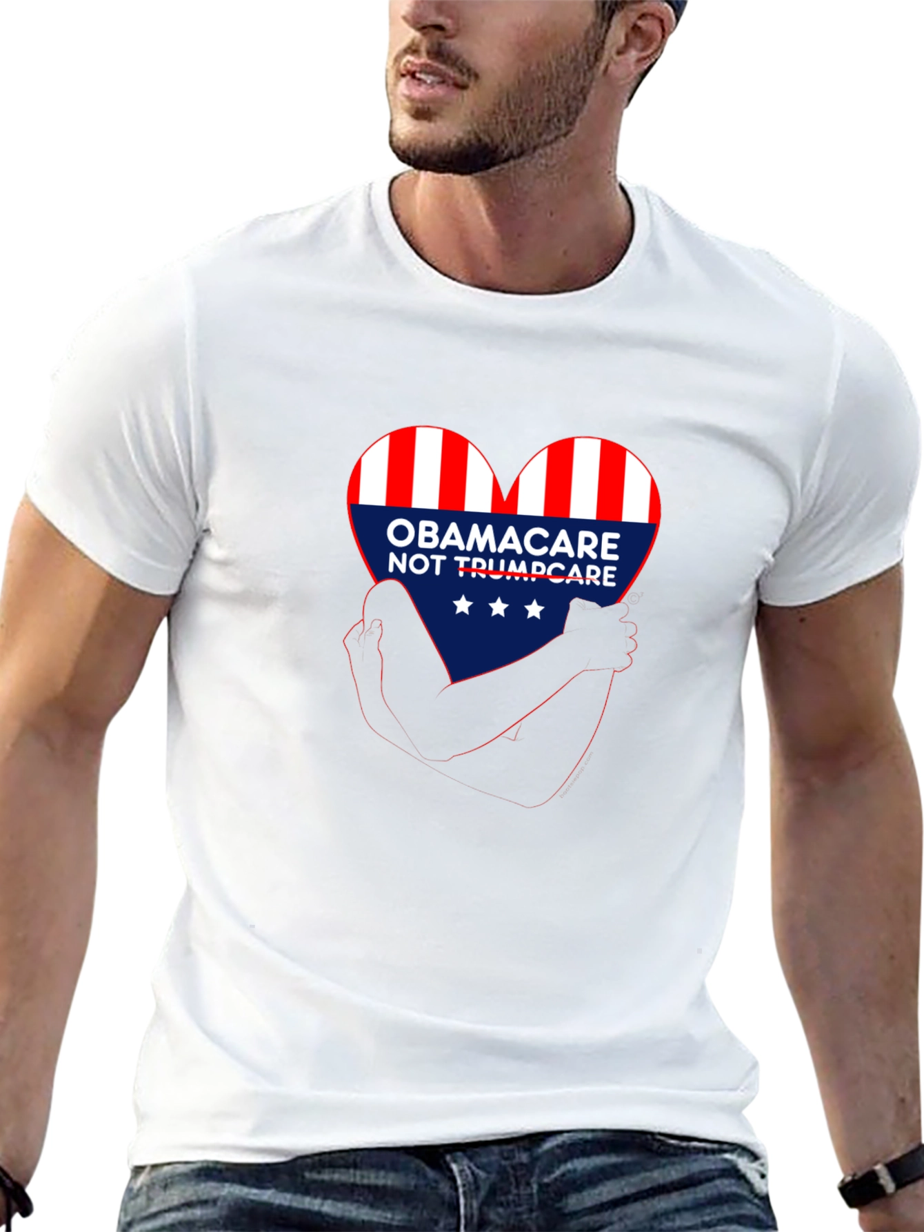 Obamacare NOT Trumpcare Heart Graphic T-Shirt