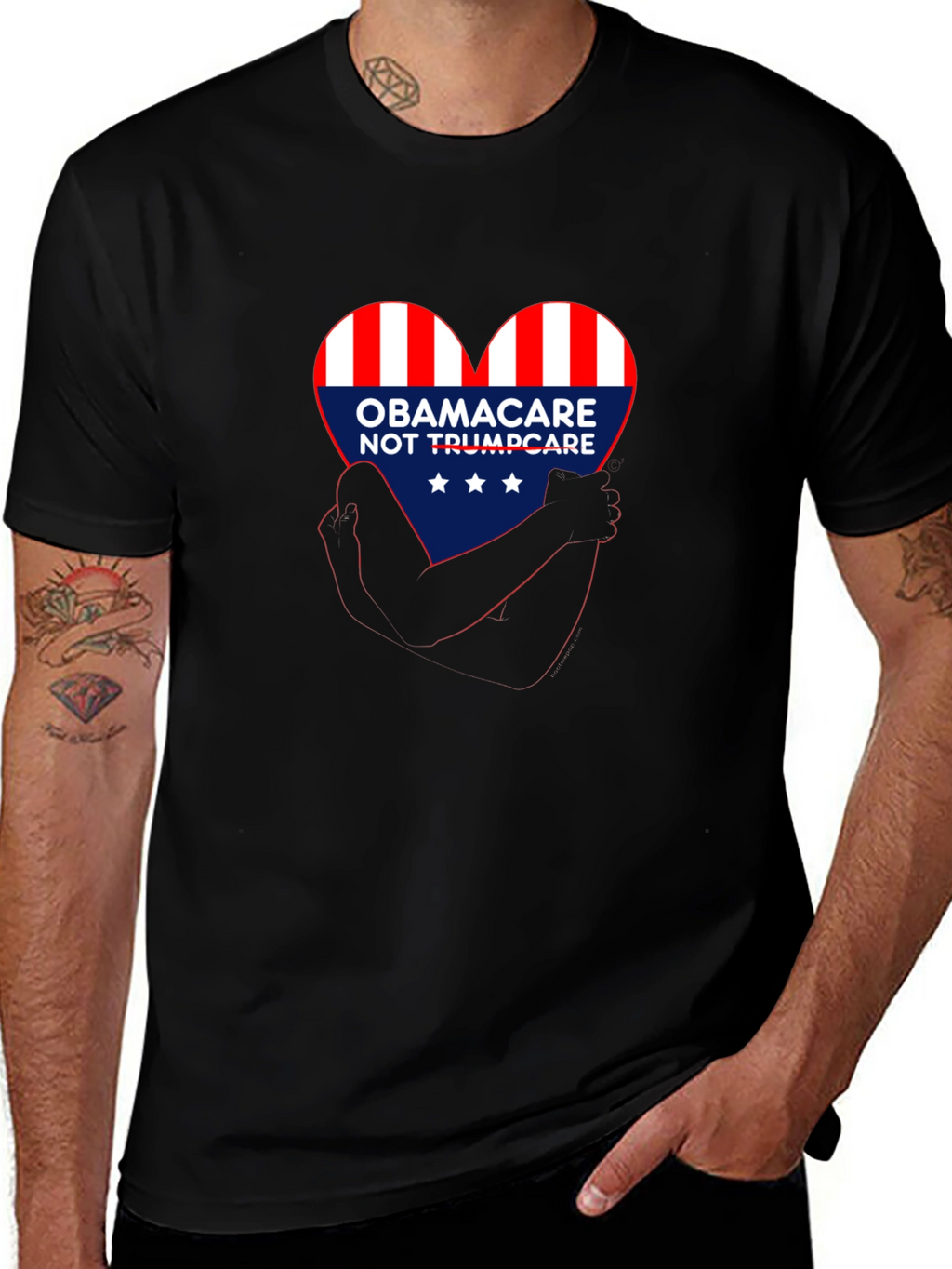 Obamacare NOT Trumpcare Heart Graphic T-Shirt
