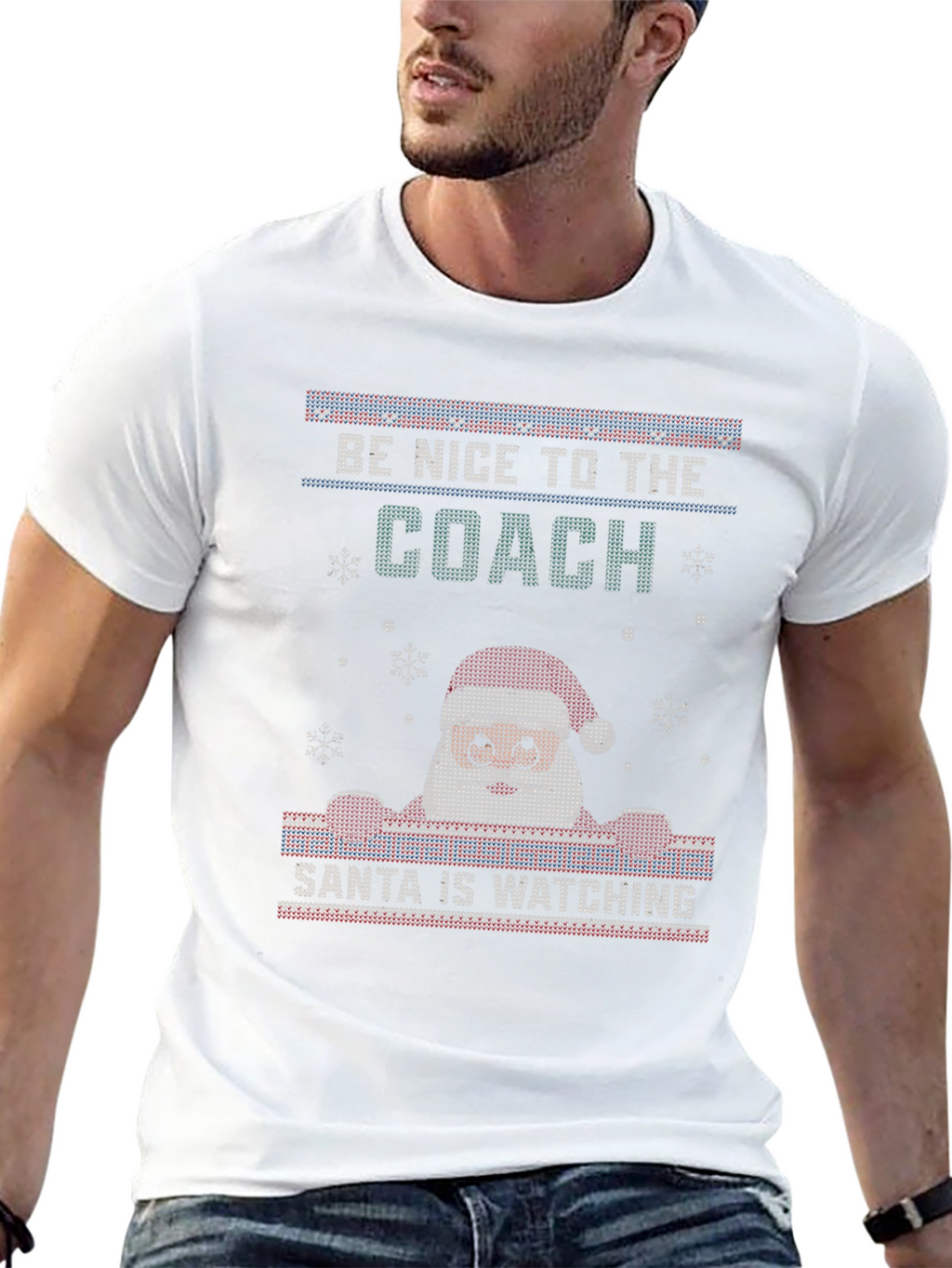 Funny Coach Santa Ugly Christmas Sweater T-Shirt