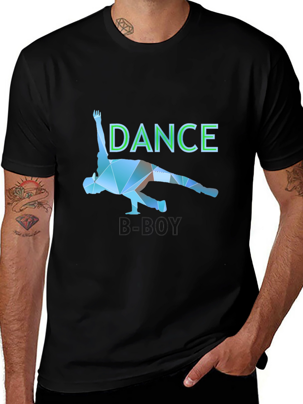 Dance B-Boy Graphic T-Shirt - Black