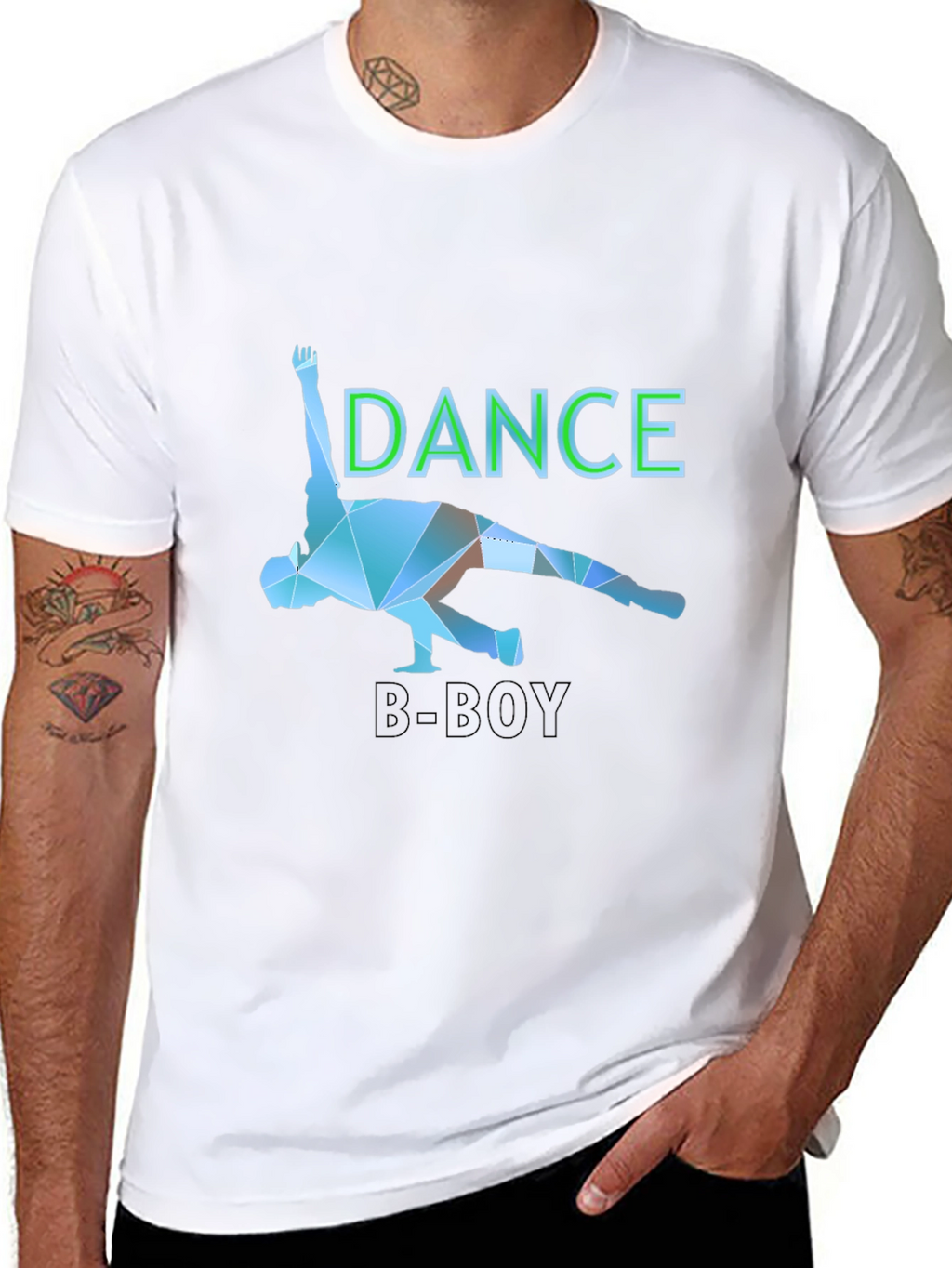 Dance B-Boy Graphic T-Shirt - Black