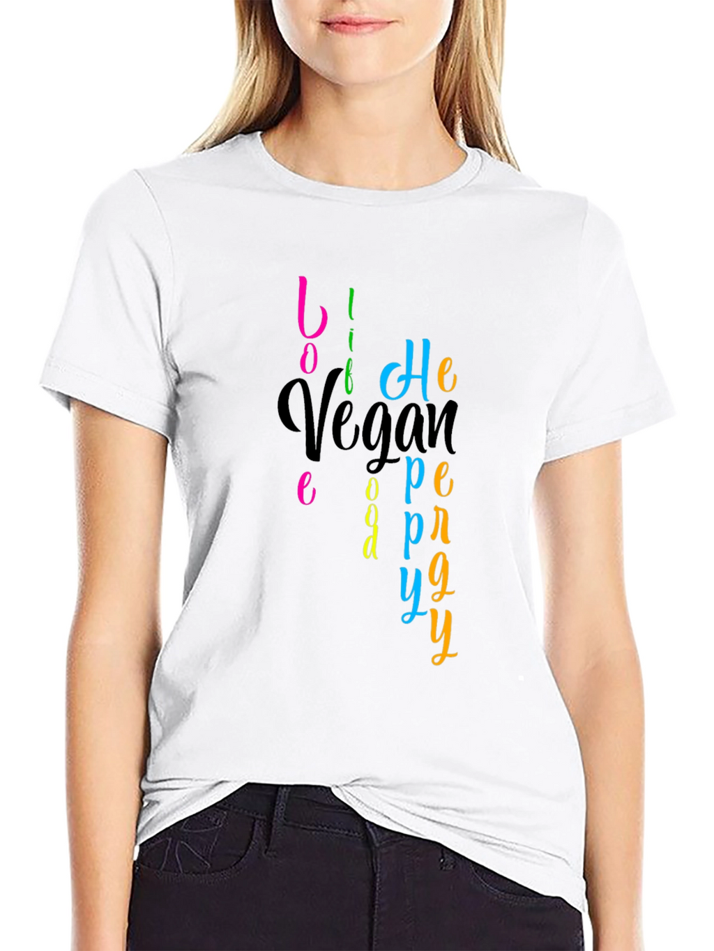 Vegan Happy T-Shirt - Live Vegan Be Happy
