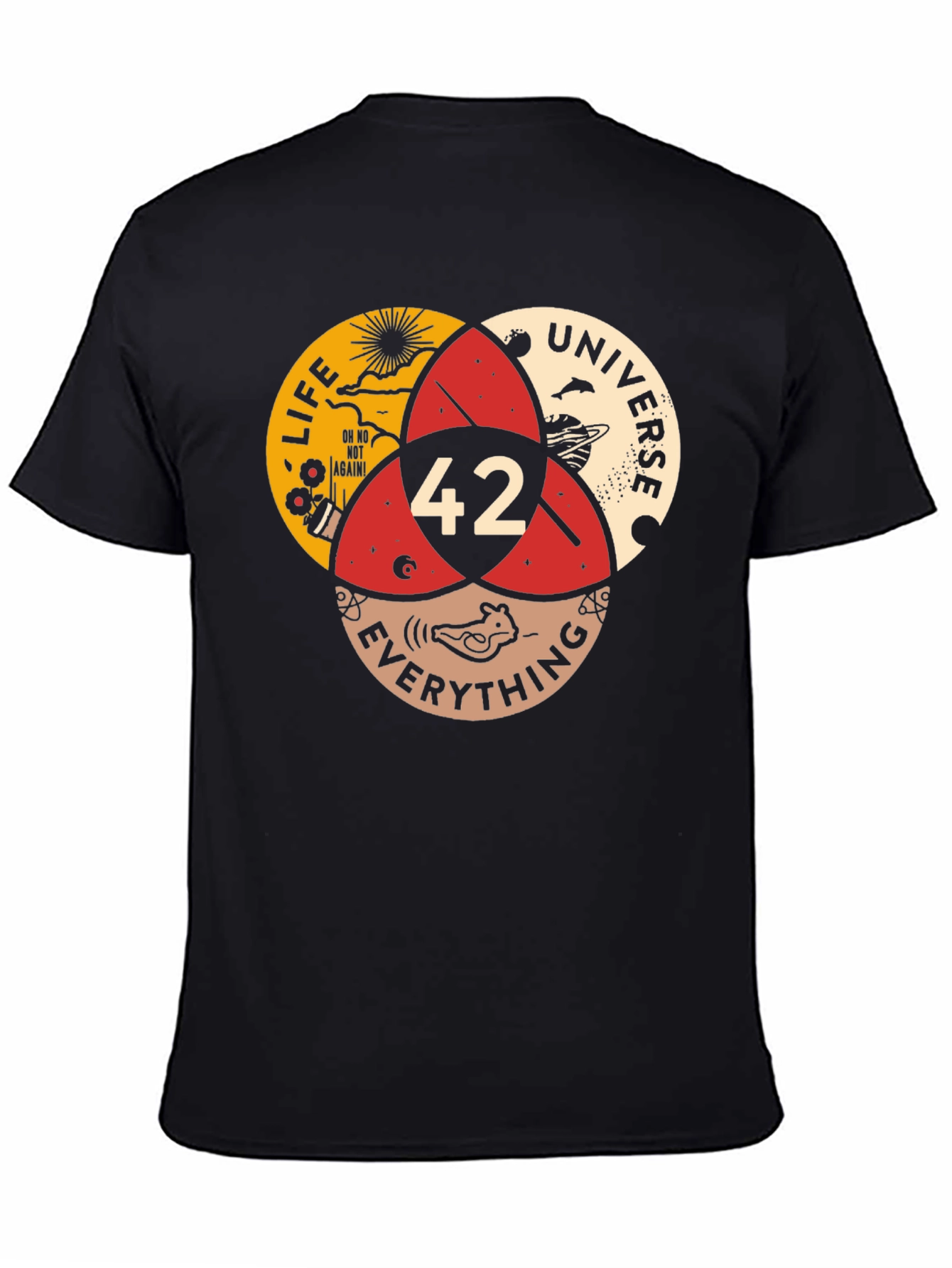 42 The Answer T-Shirt - Life Universe Everything Venn Diagram