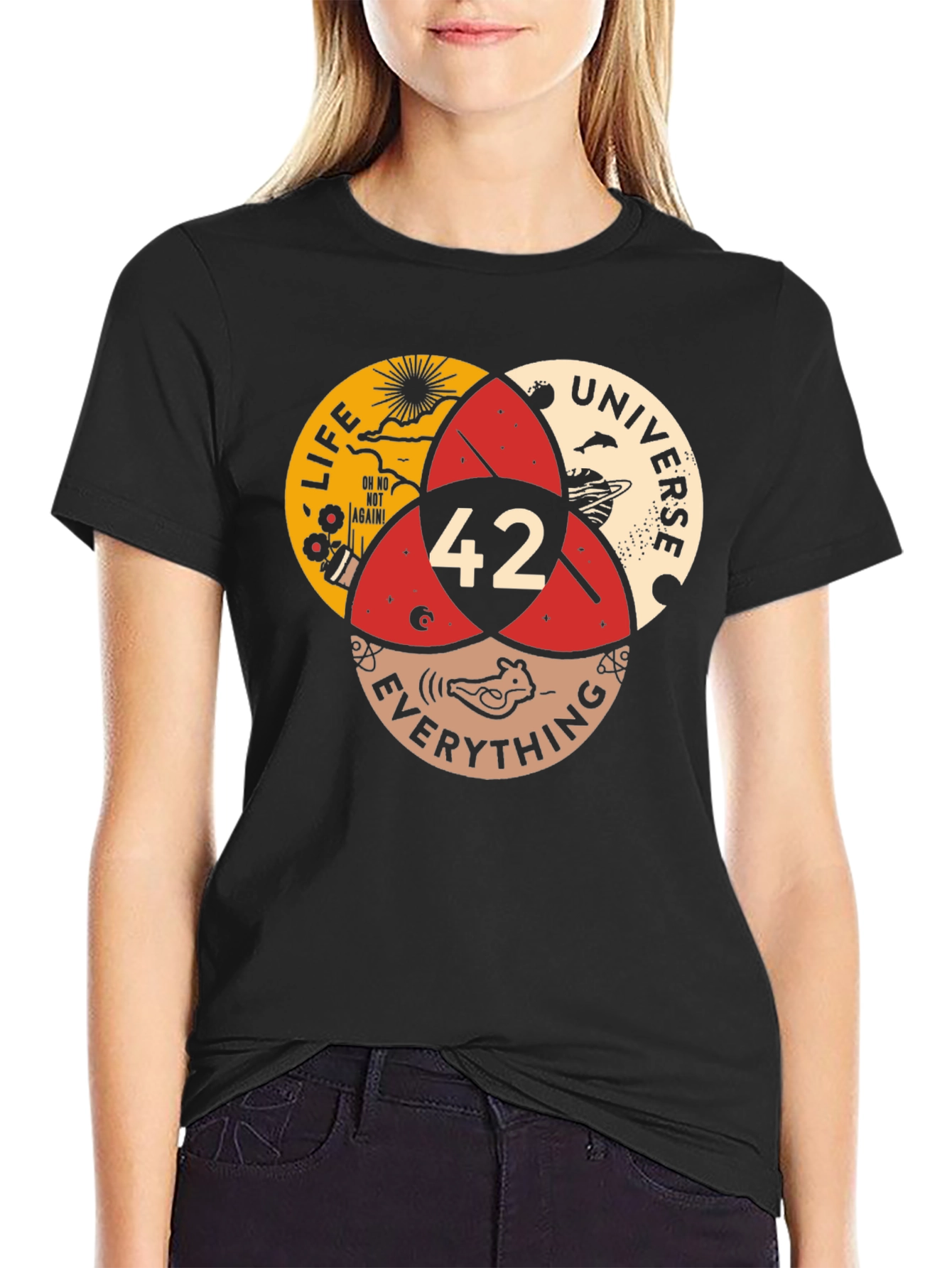 42 The Answer T-Shirt - Life Universe Everything Venn Diagram