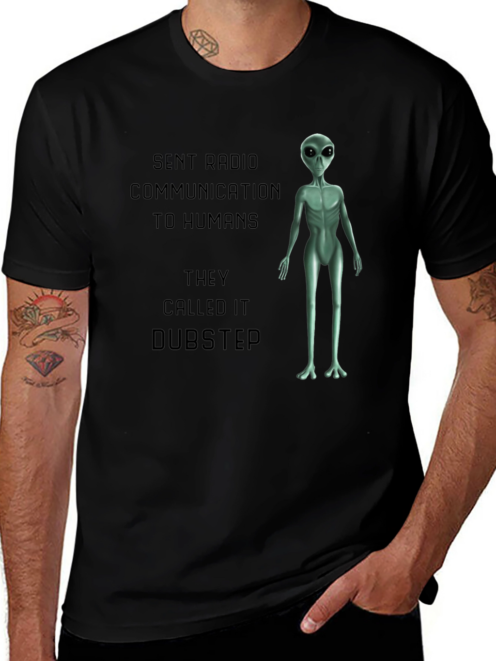 Alien Dubstep Humor Graphic T-Shirt