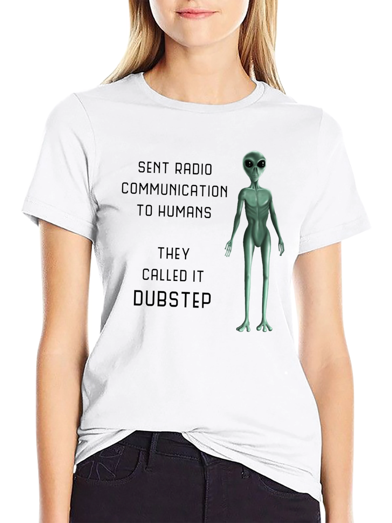 Alien Dubstep Humor Graphic T-Shirt