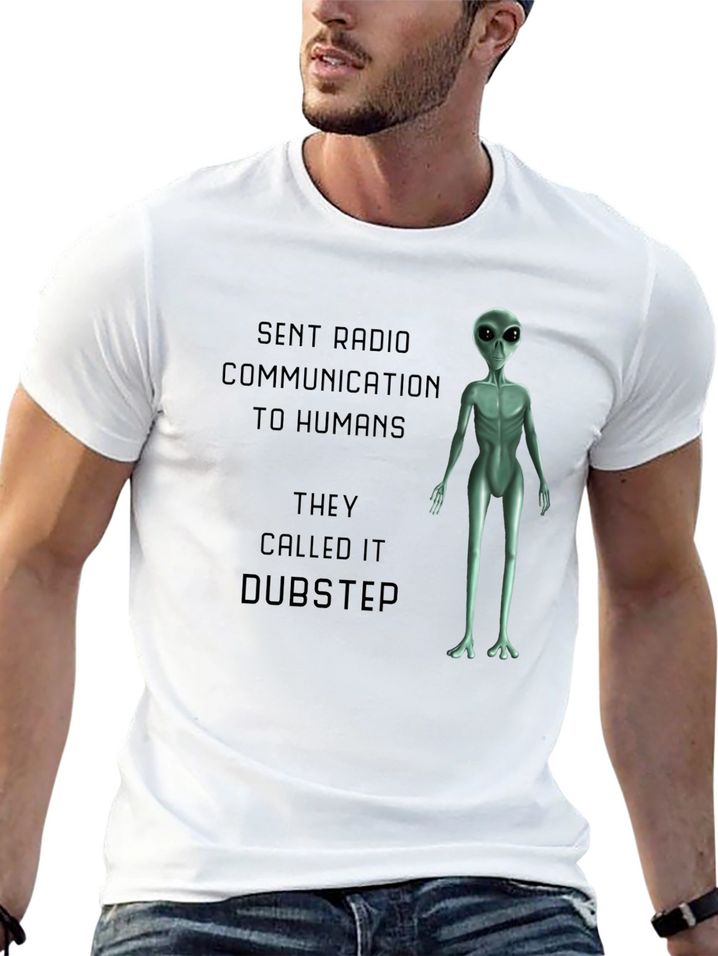 Alien Dubstep Humor Graphic T-Shirt