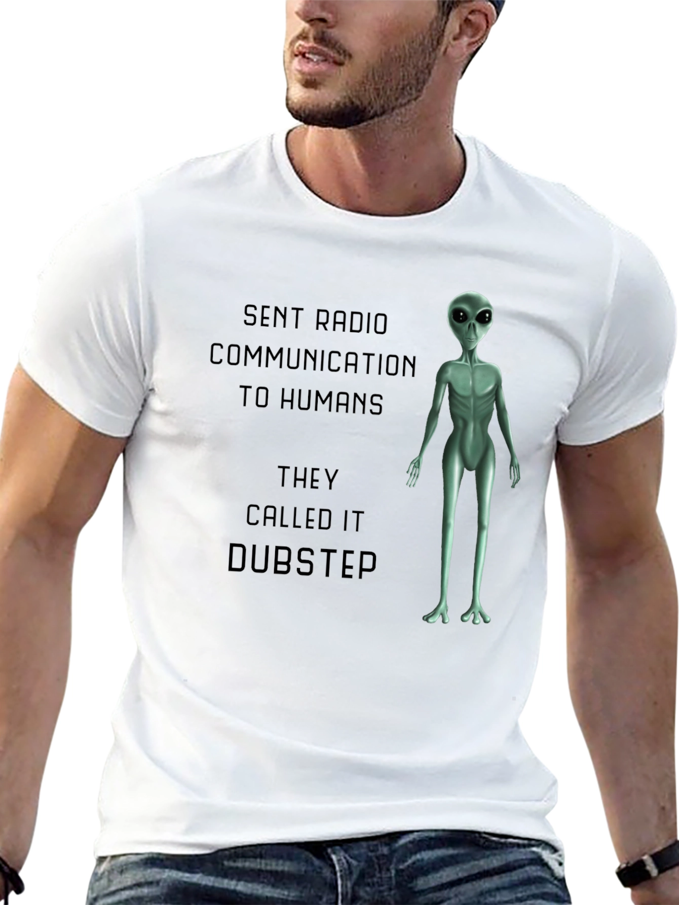 Alien Dubstep Humor Graphic T-Shirt
