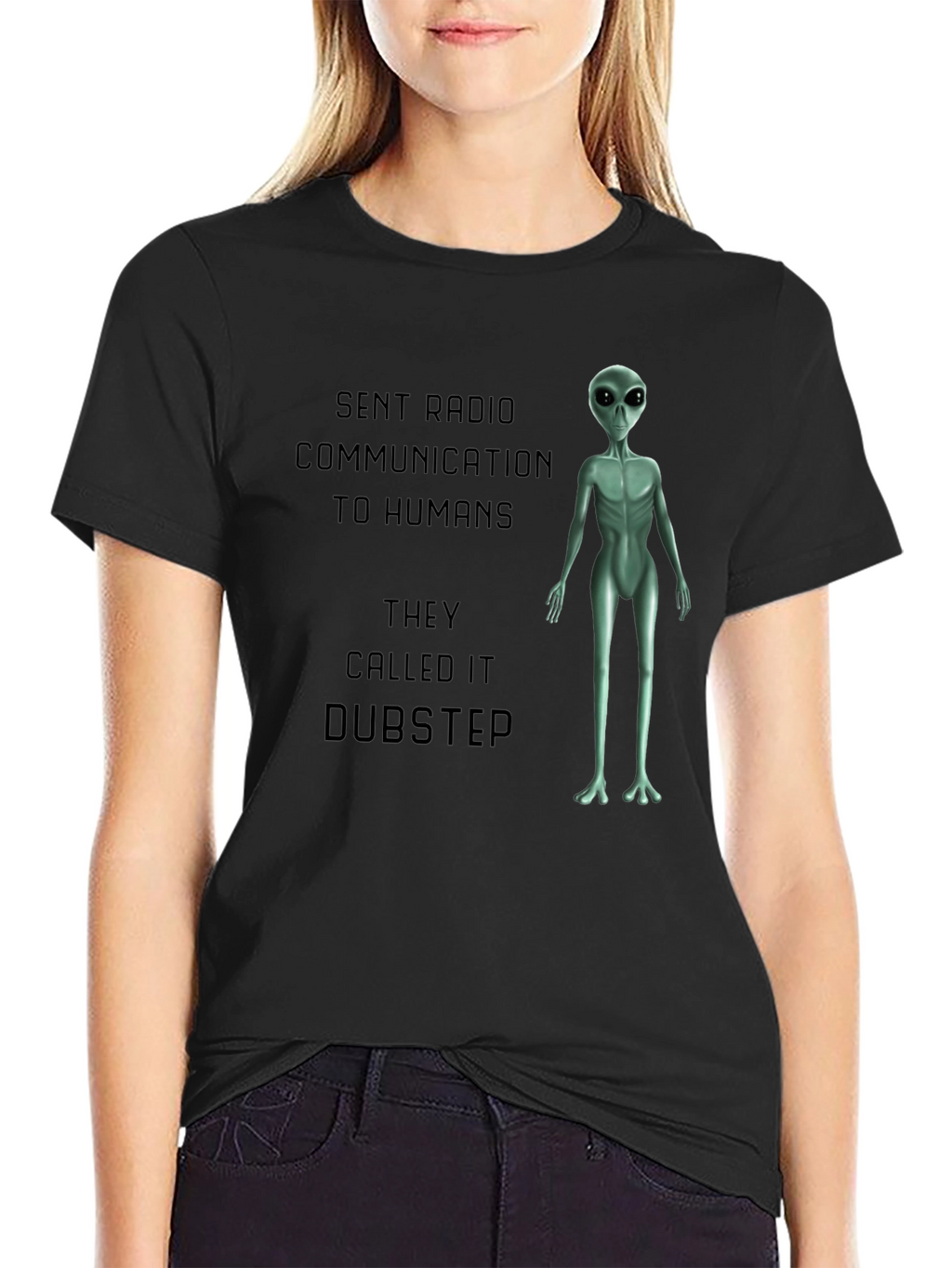 Alien Dubstep Humor Graphic T-Shirt
