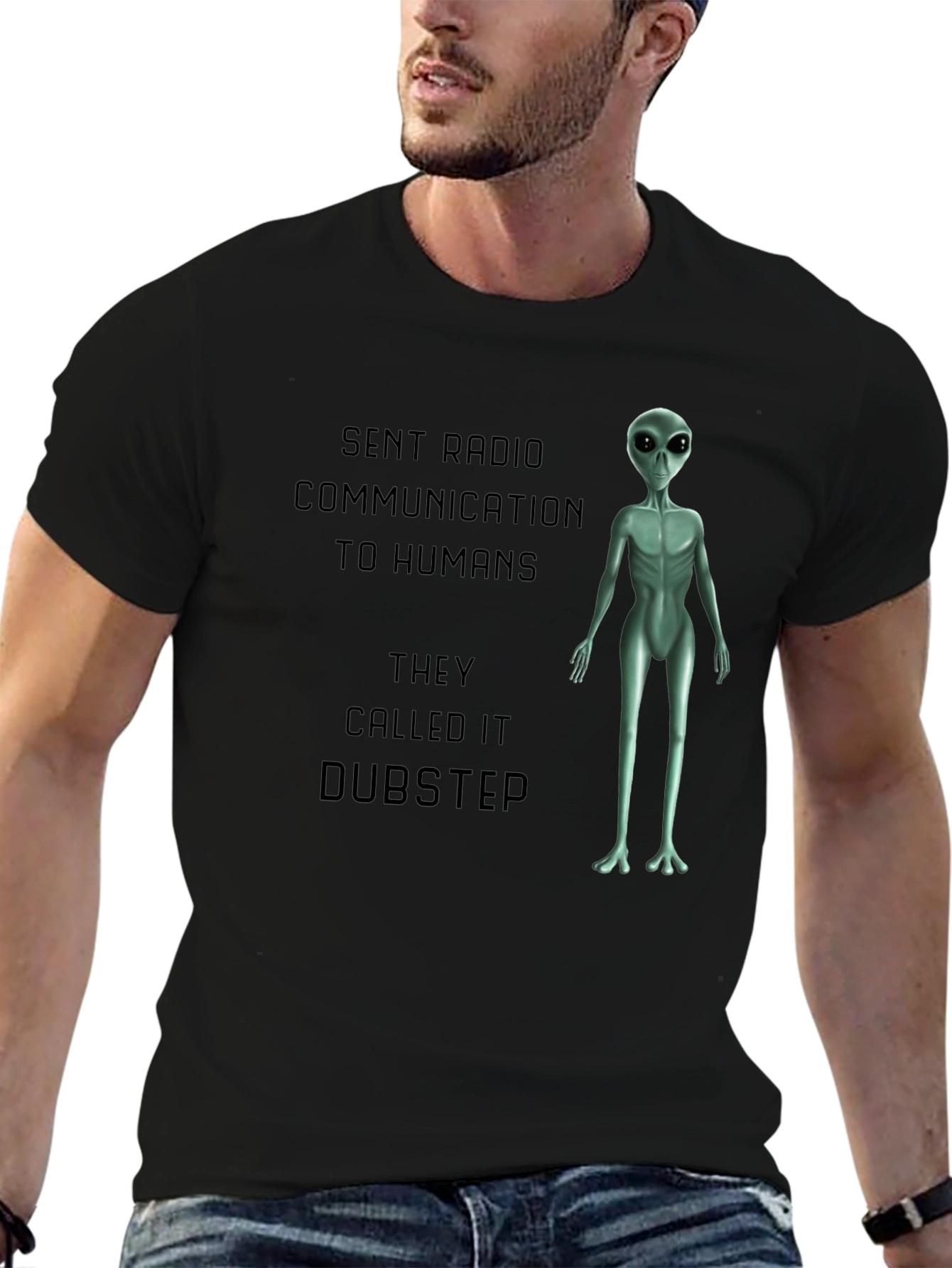 Alien Dubstep Humor Graphic T-Shirt
